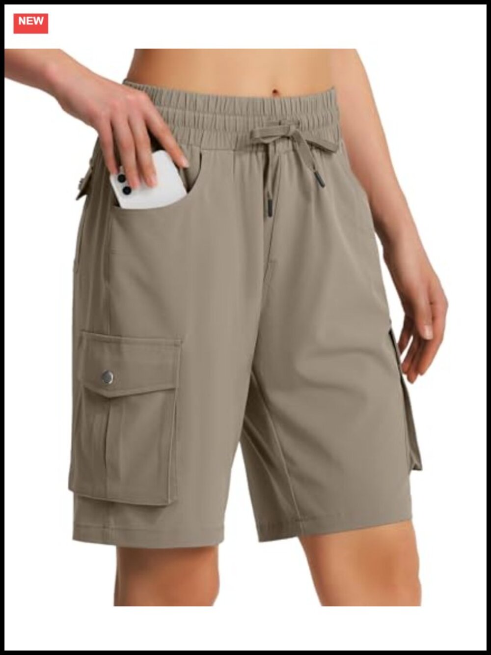 Women's 9" Hiking Cargo Shorts Lightweight UPF 50+ Quick Dry 6 Pockets